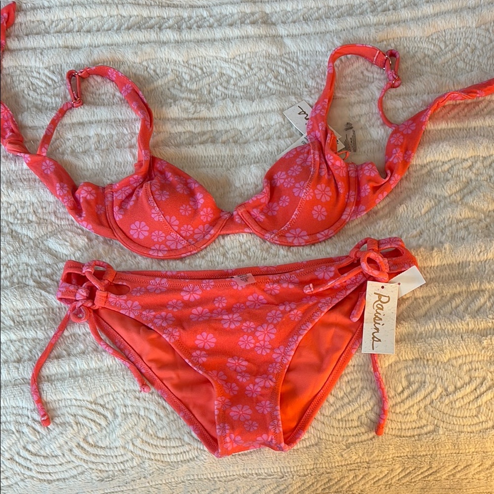 Peixoto Red Floral Bikini Set